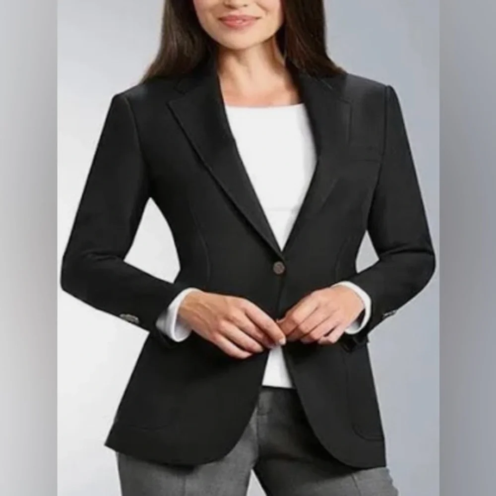 GEORGE black classic blazer coat jacket 2 button closure vintage NEW size 18 - Picture 1 of 15